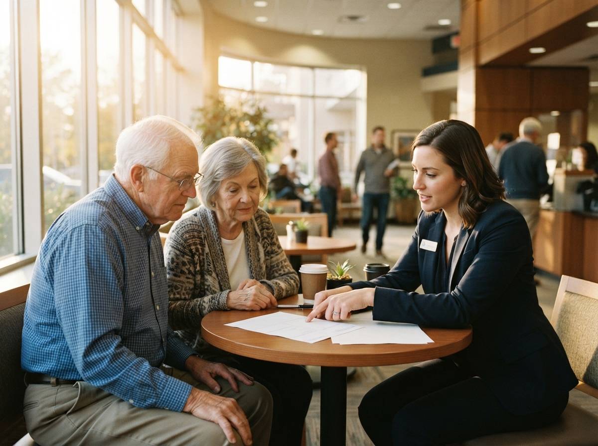 A person reviews bank statements and account balances at home while checking a laptop.